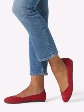 Rothys Scooter Red The Flats Comfort Ballet Shoe Classic Round Toe Size 10